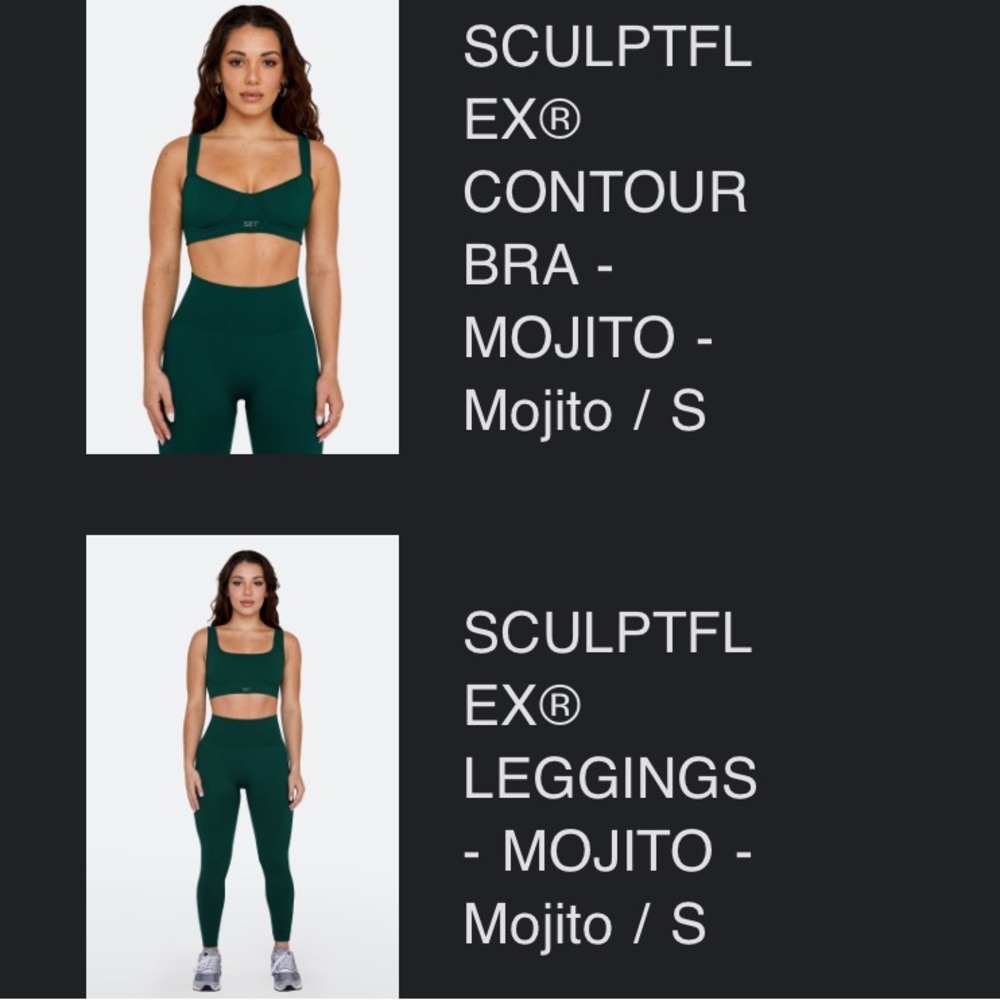 SET Active Set - Bra Top and Leggings Size Small